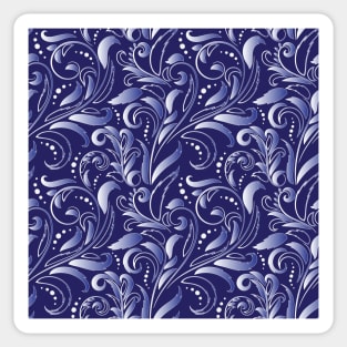 Decorative blue pattern in Baroque style. Sticker